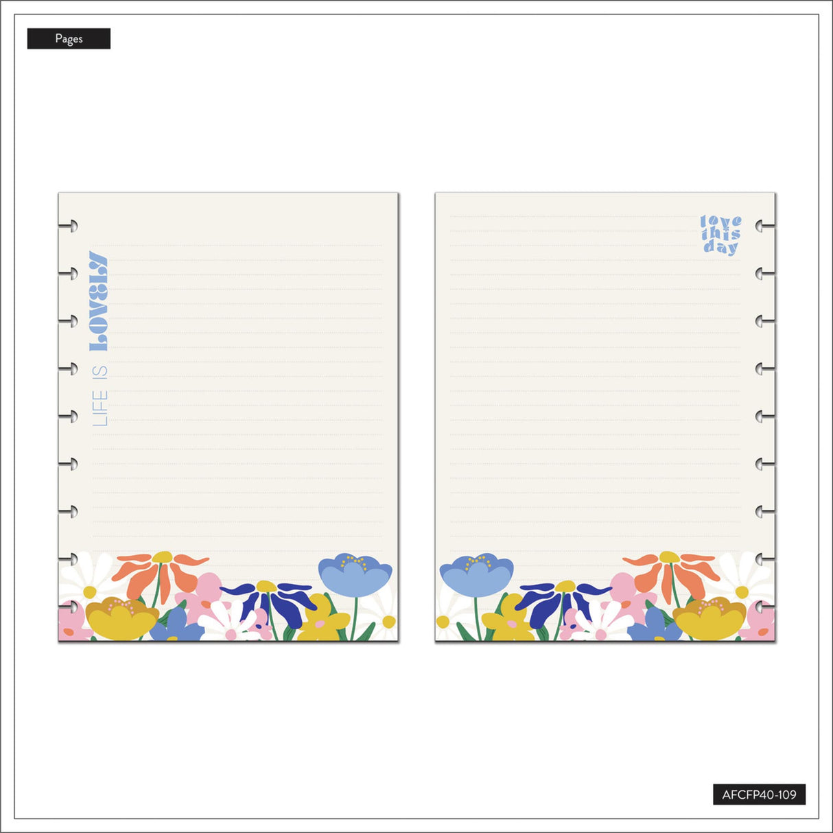 Happy Planner Fun Fleurs Fill Paper