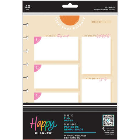 Happy Planner Organic Wellness CLASSIC Fill Paper