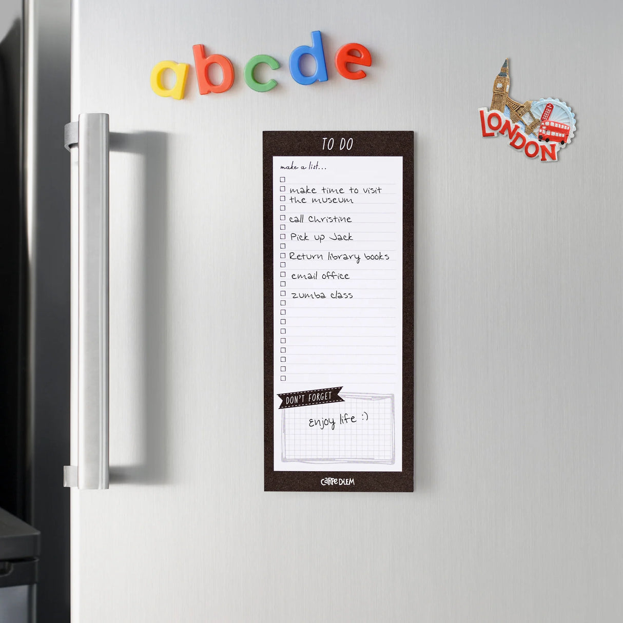 Carpe Diem Black Magnetic To Do List Notepad