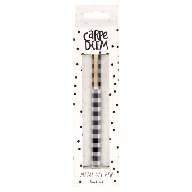 Carpe Diem Buffalo Check Metal Gel Pen