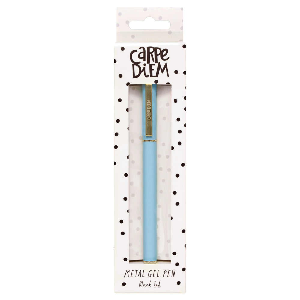 Carpe Diem Sky Blue Metal Gel Pen