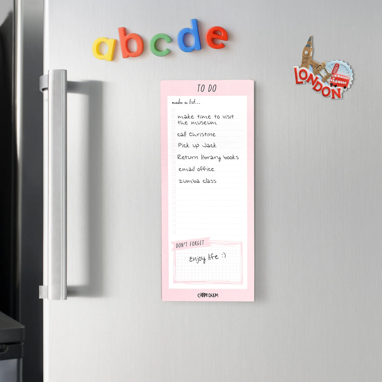 Carpe Diem Ballerina Pink Magnetic To Do List Notepad