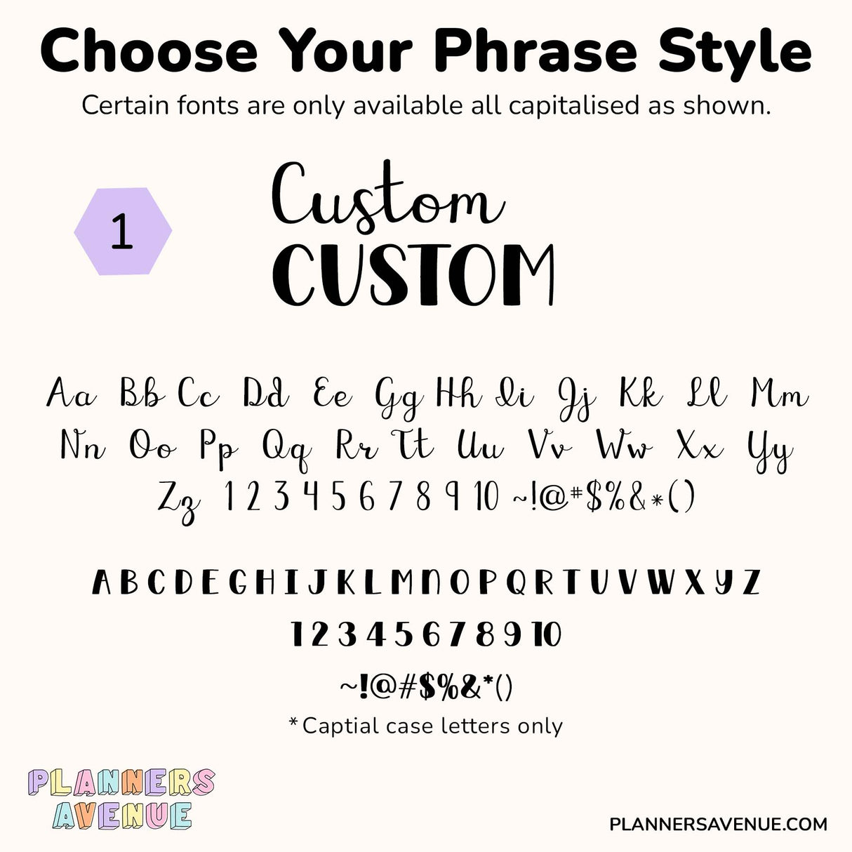 Foil Custom Script Word Planner Stickers | Phrase 2 Lines