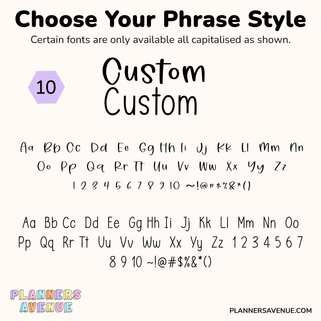 Foil Custom Script Word Planner Stickers | Phrase 2 Lines