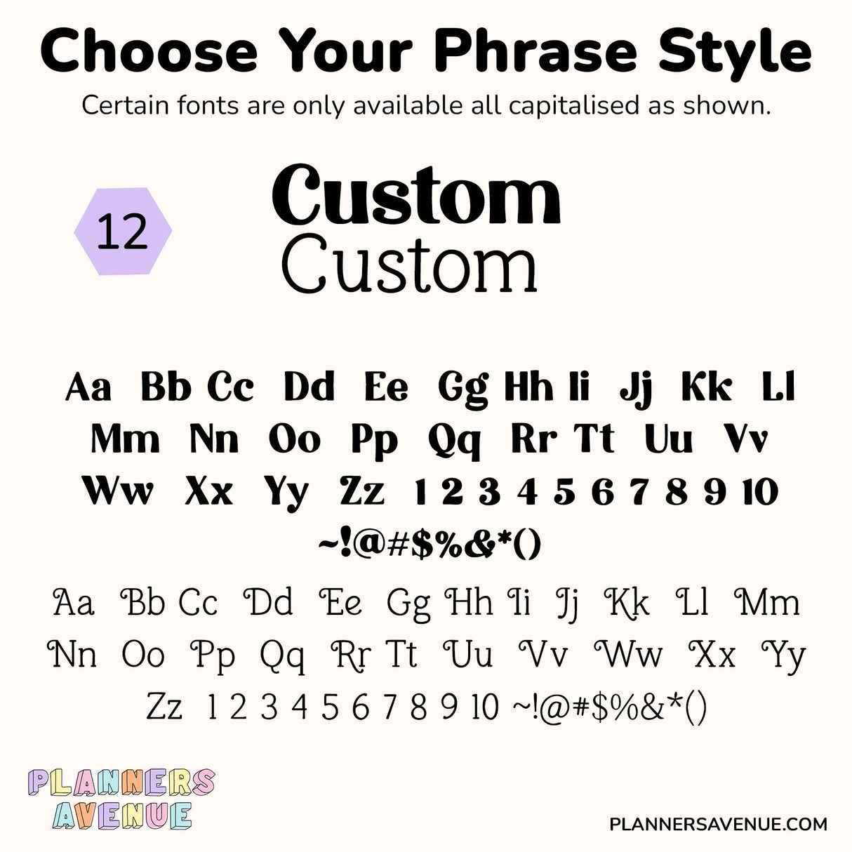 Foil Custom Script Word Planner Stickers | Phrase 2 Lines