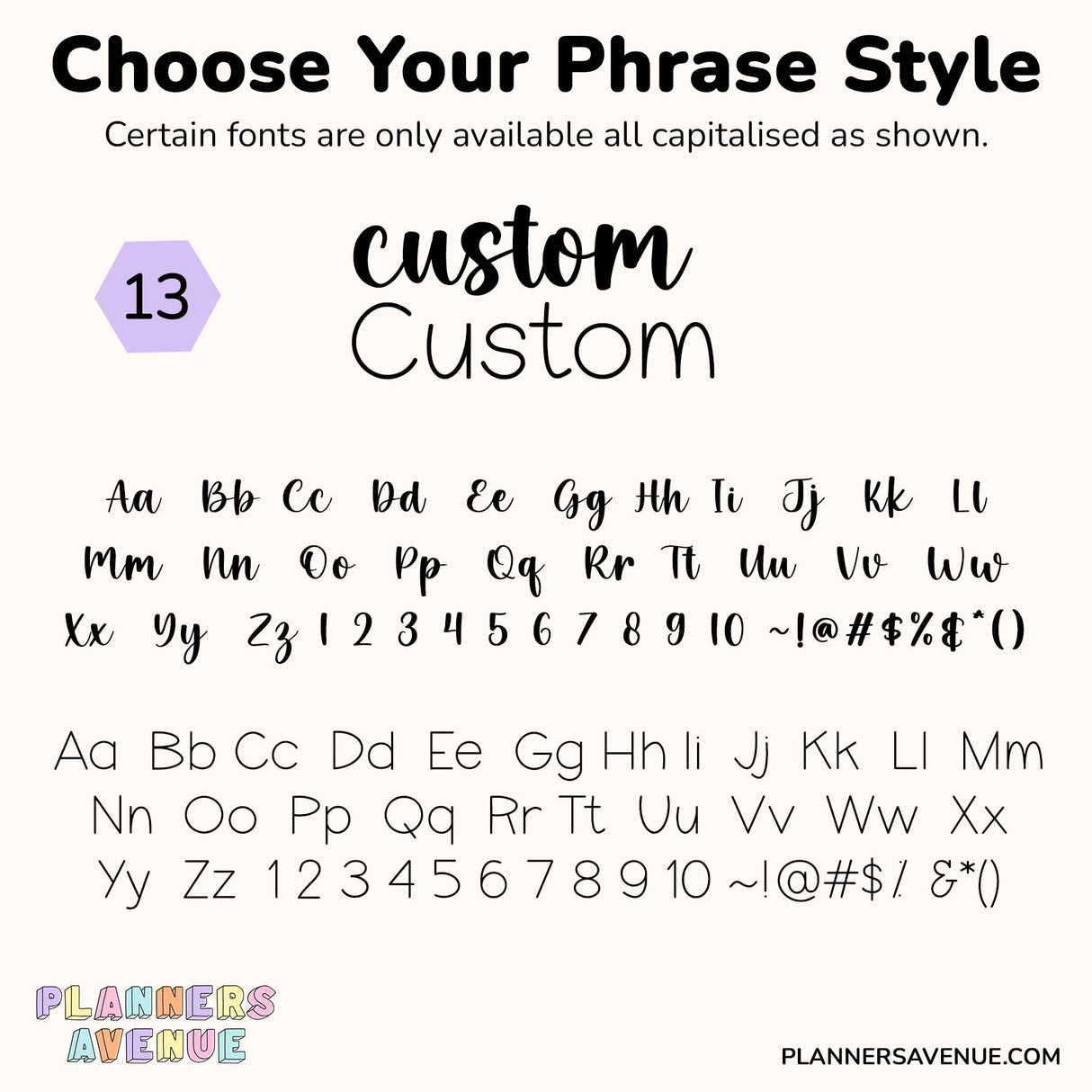 Foil Custom Script Word Planner Stickers | Phrase 2 Lines