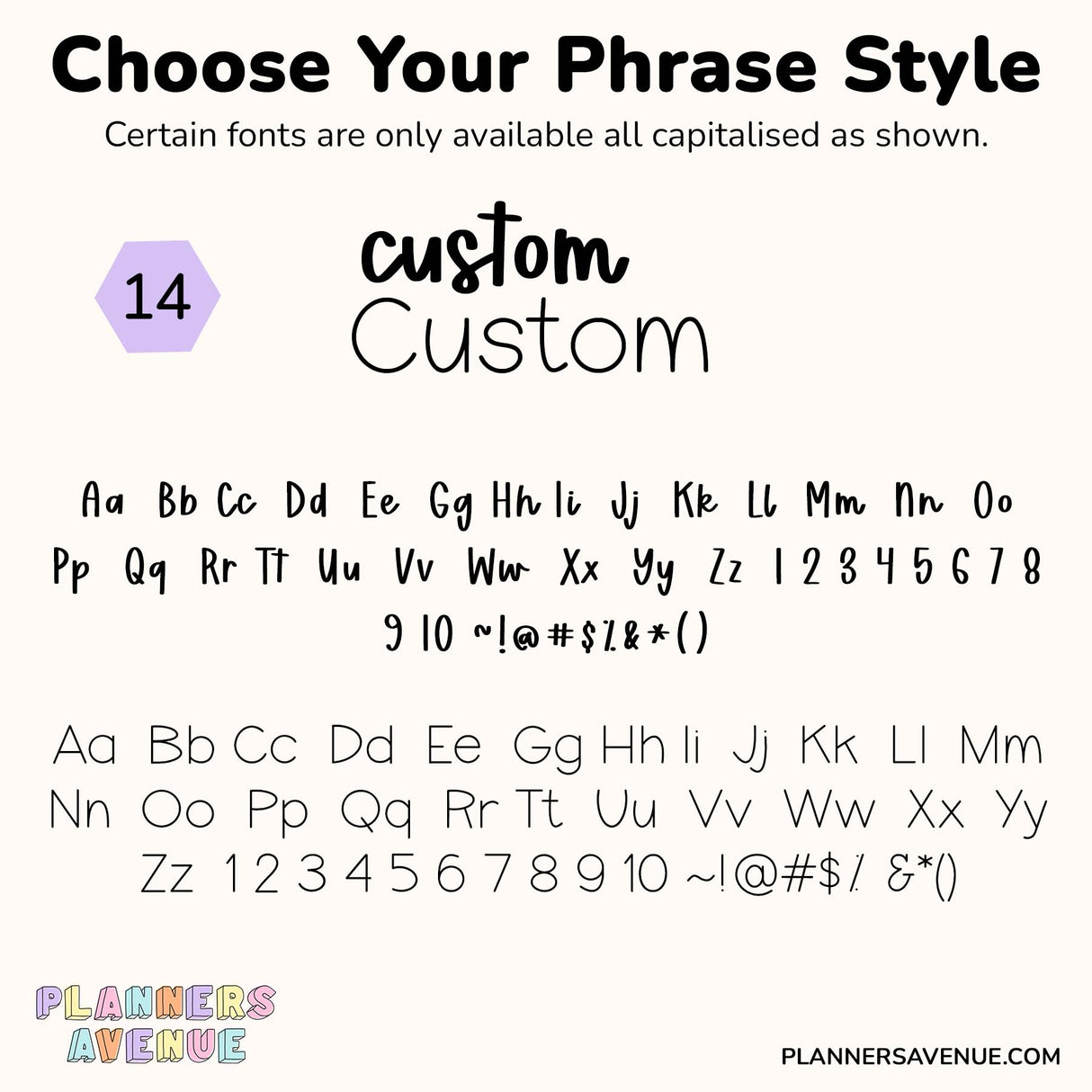 Foil Custom Script Word Planner Stickers | Phrase 2 Lines