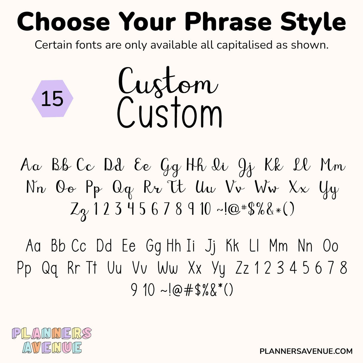 Foil Custom Script Word Planner Stickers | Phrase 2 Lines