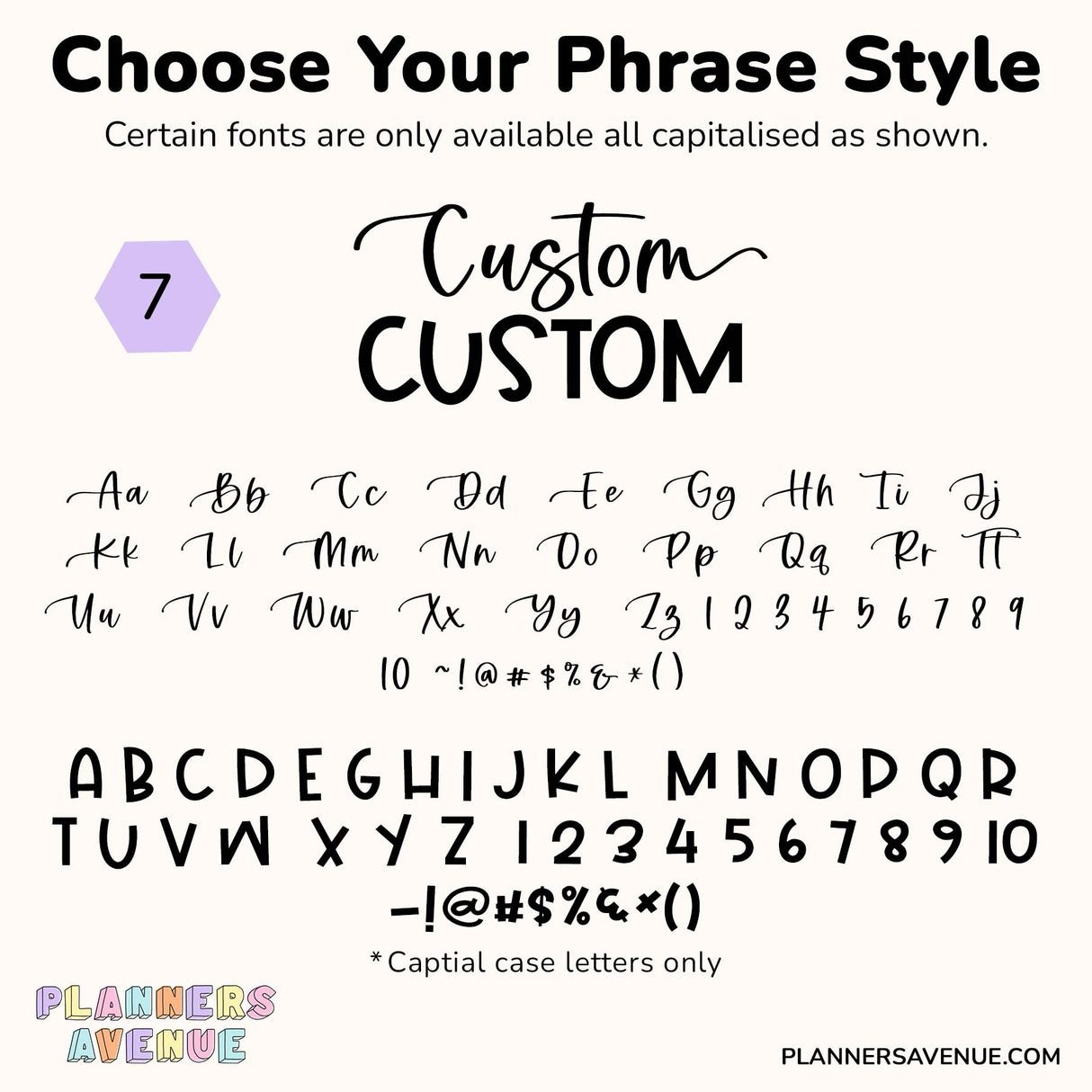 Foil Custom Script Word Planner Stickers | Phrase 2 Lines