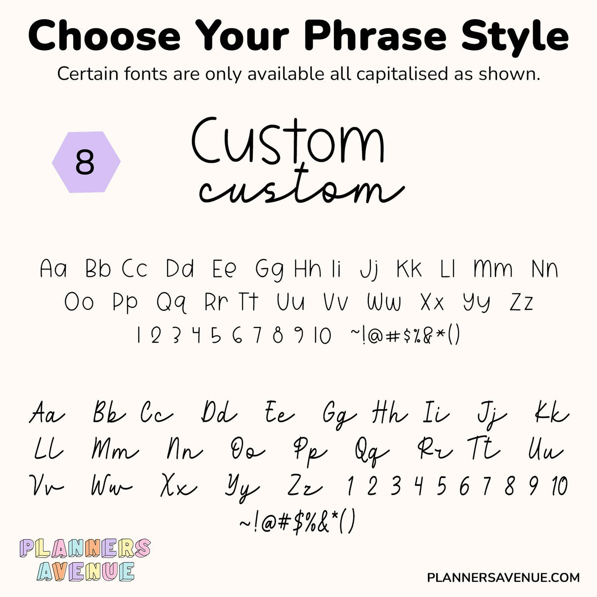 Foil Custom Script Word Planner Stickers | Phrase 2 Lines