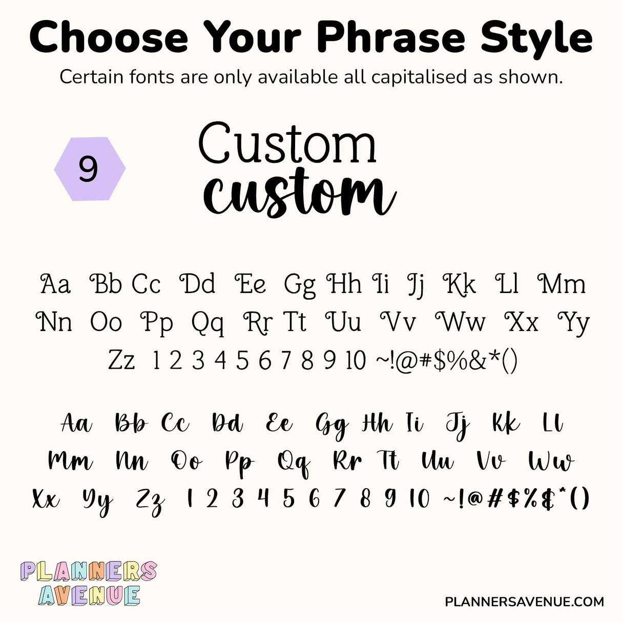 Foil Custom Script Word Planner Stickers | Phrase 2 Lines