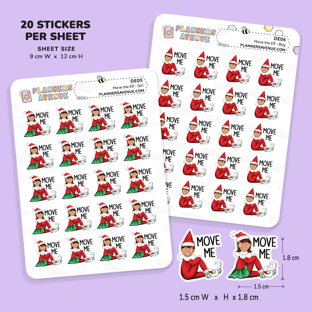 Christmas Elf Move Reminder Icon Stickers