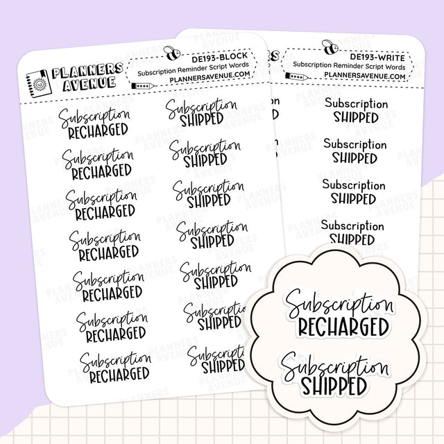 Subscription Reminder Stickers