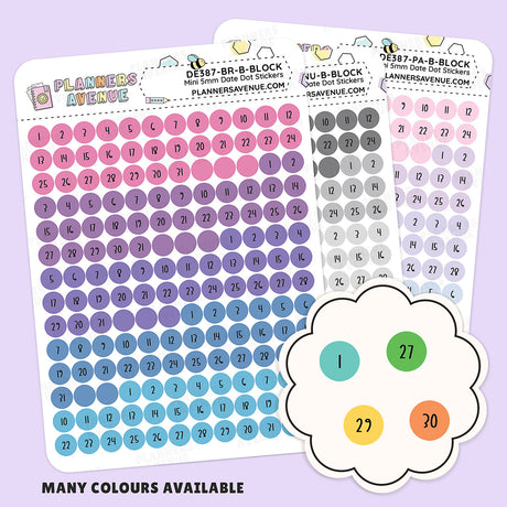 Mini Date Dot Stickers - Redate outdated or undated planners