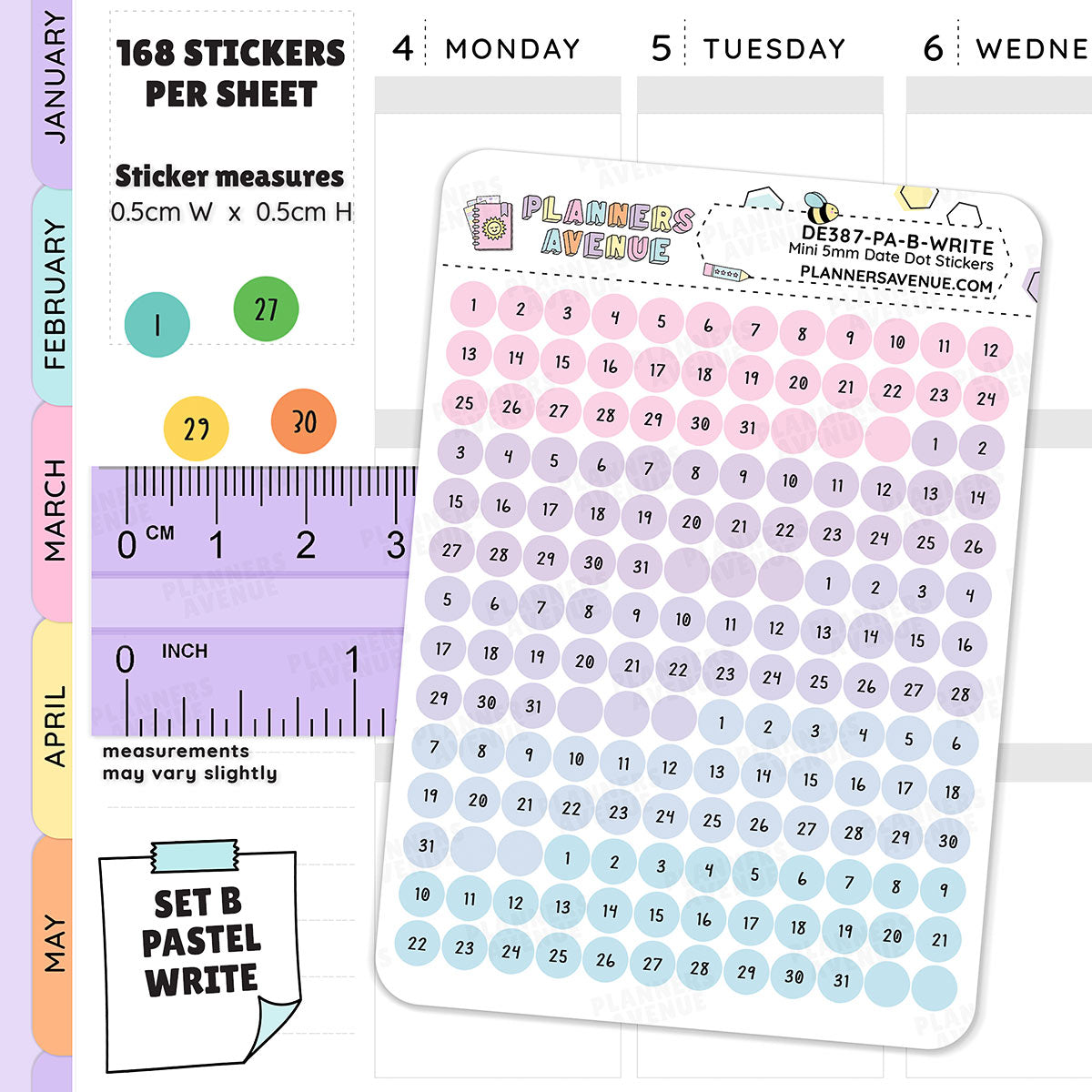 Mini Date Dot Stickers