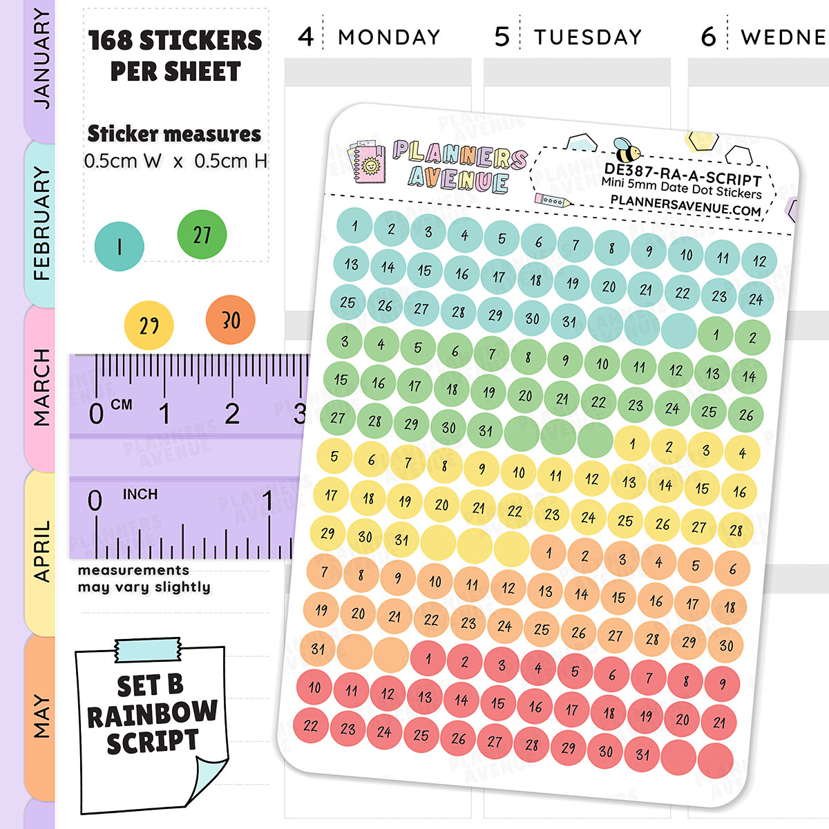 Mini Date Dot Stickers