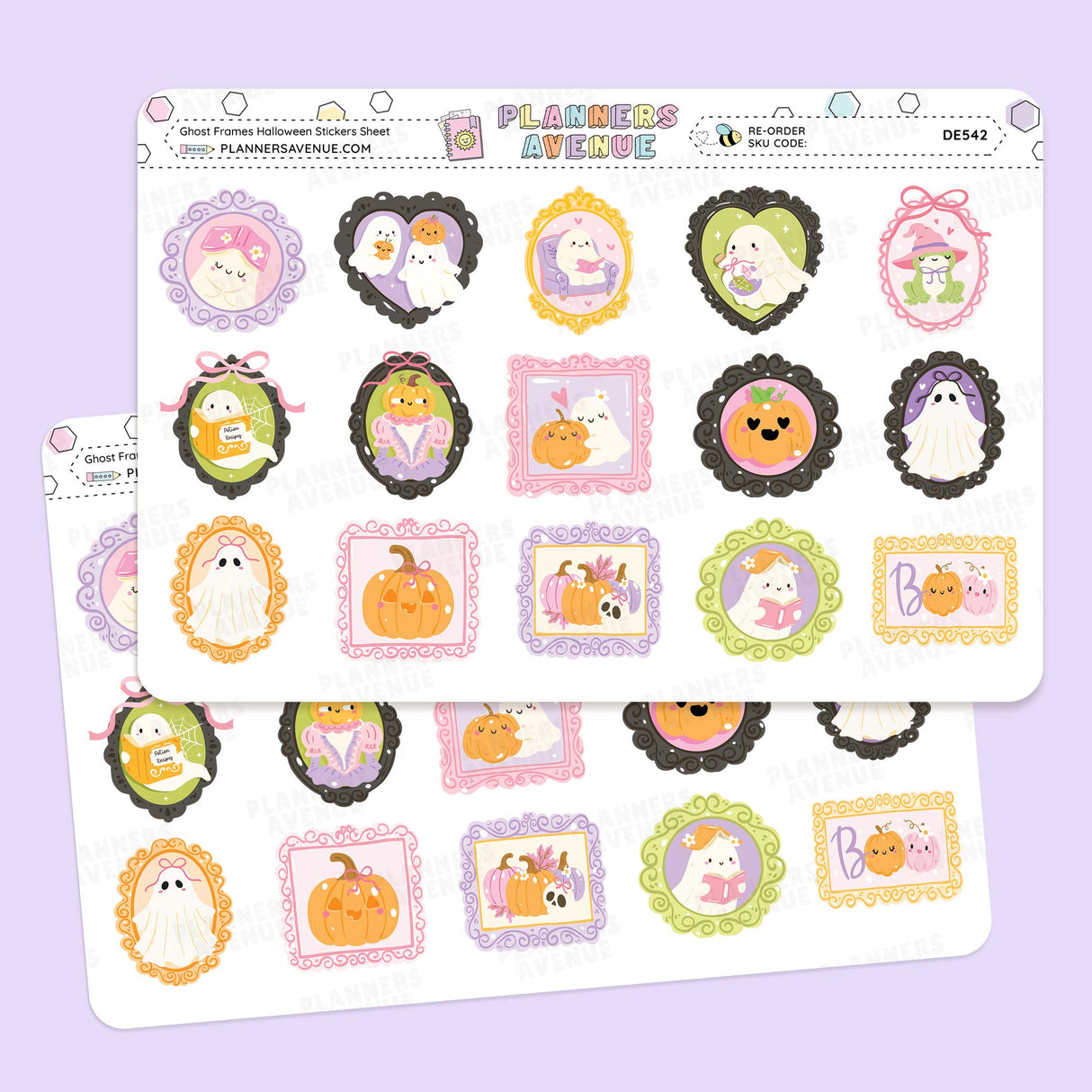Halloween Ghost Frames Sticker Sheet