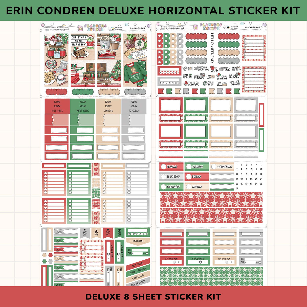 Christmas Movies Horizontal Weekly Sticker Kit