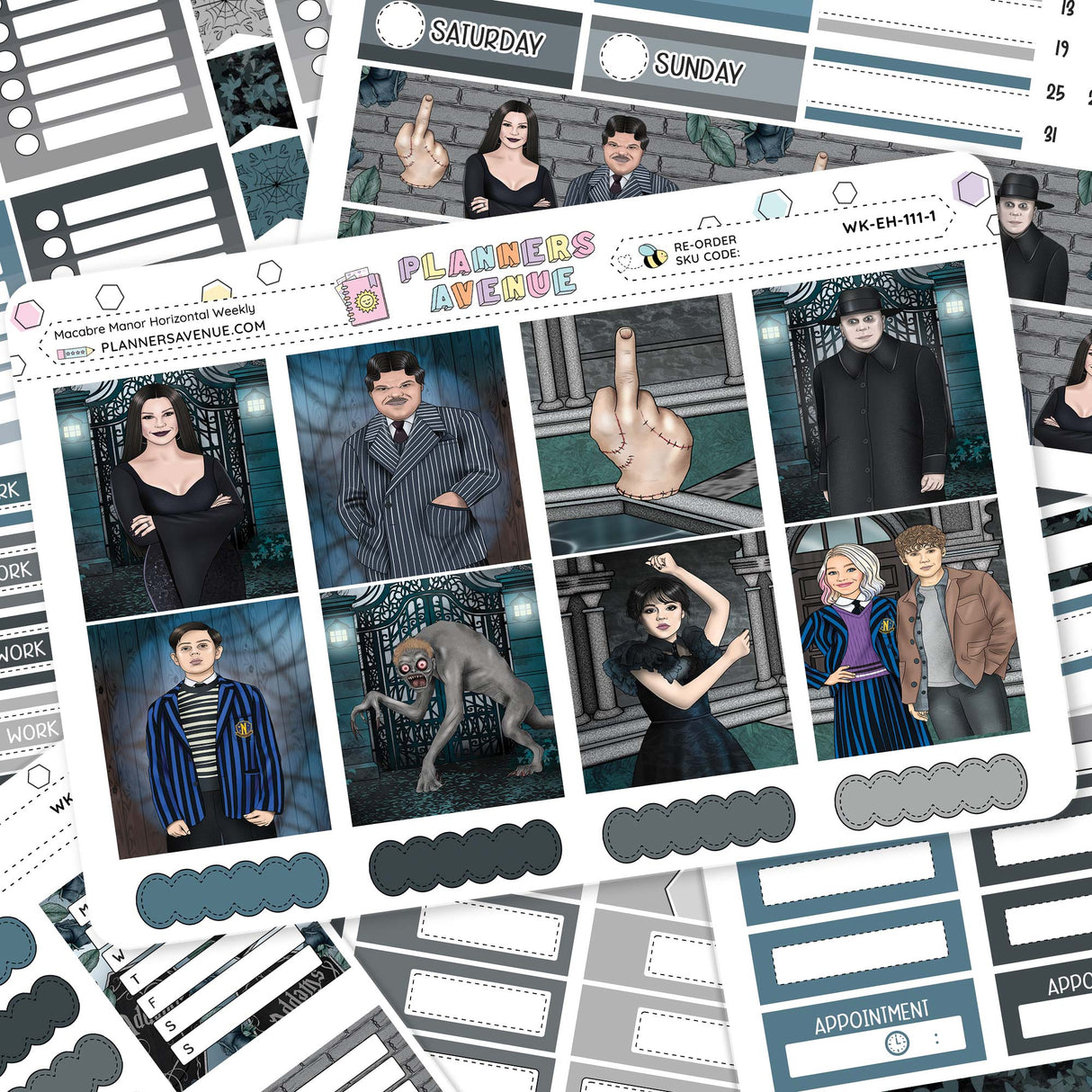 Macabre Manor Horizontal Weekly Sticker Kit