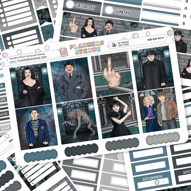 Macabre Manor Horizontal Weekly Sticker Kit
