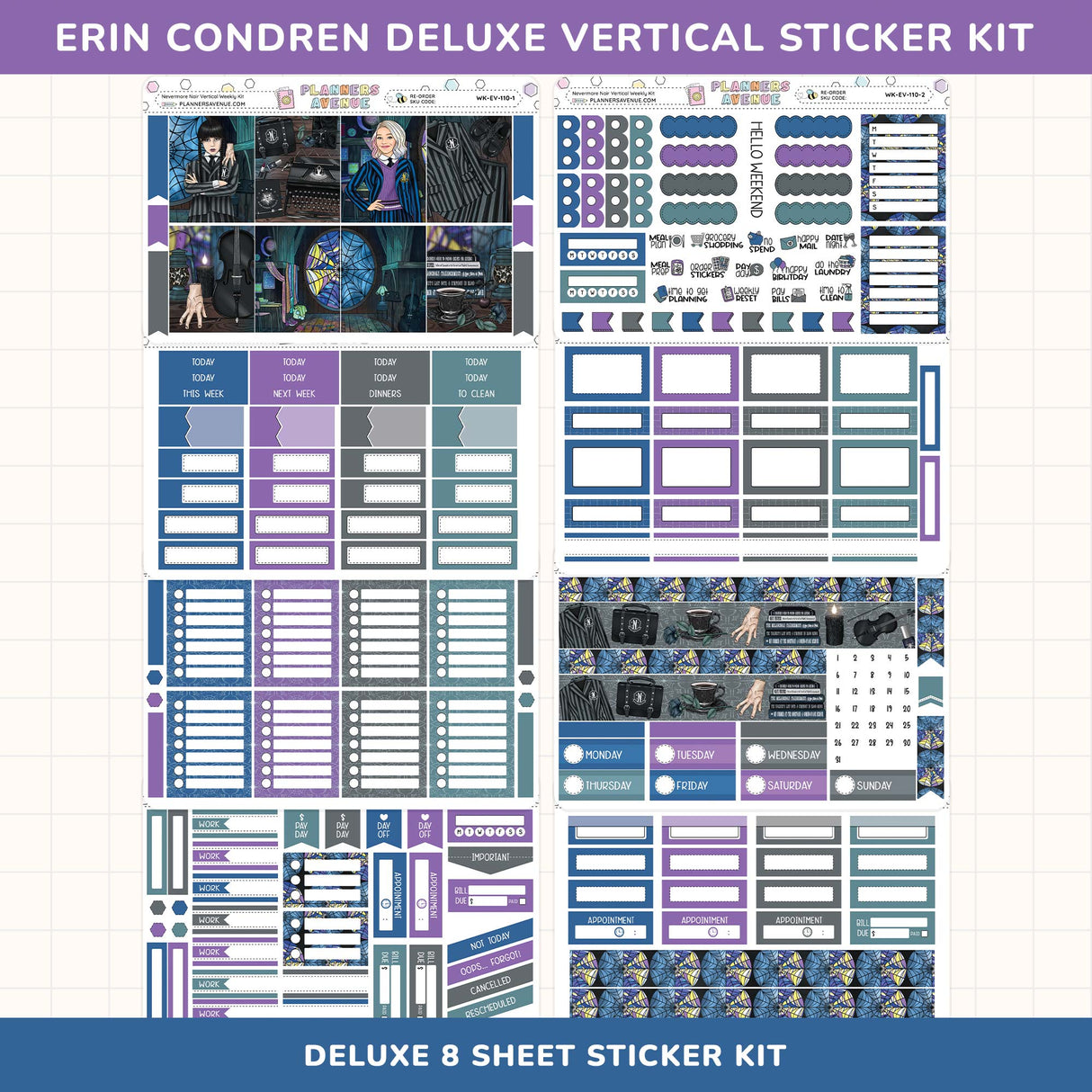 Nevermore Vertical Weekly Sticker Kit