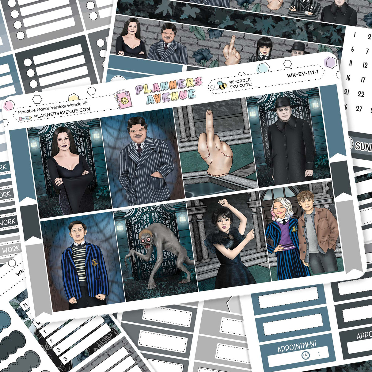 Macabre Manor Vertical Weekly Sticker Kit