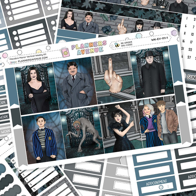 Macabre Manor Vertical Weekly Sticker Kit