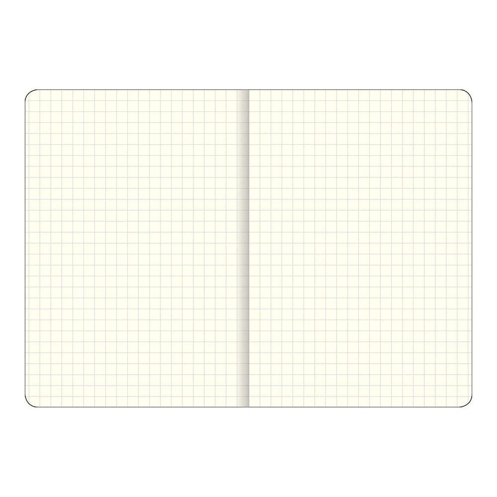Essentials Grid Lined A5 Notebook - Black