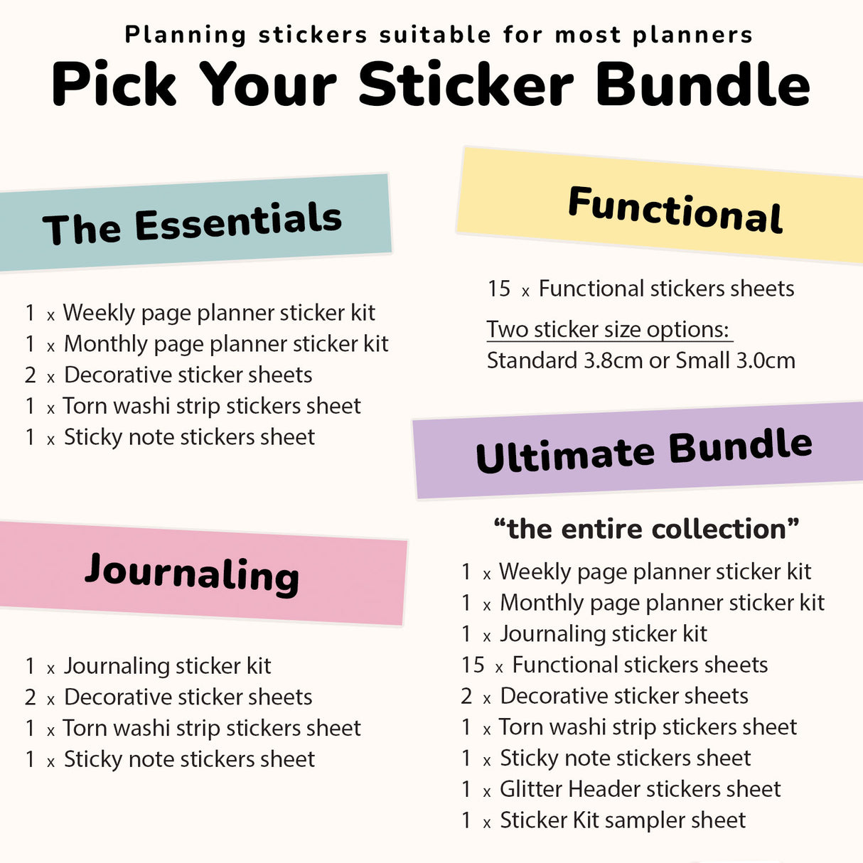 Monthly Planner Sticker Subscription Options