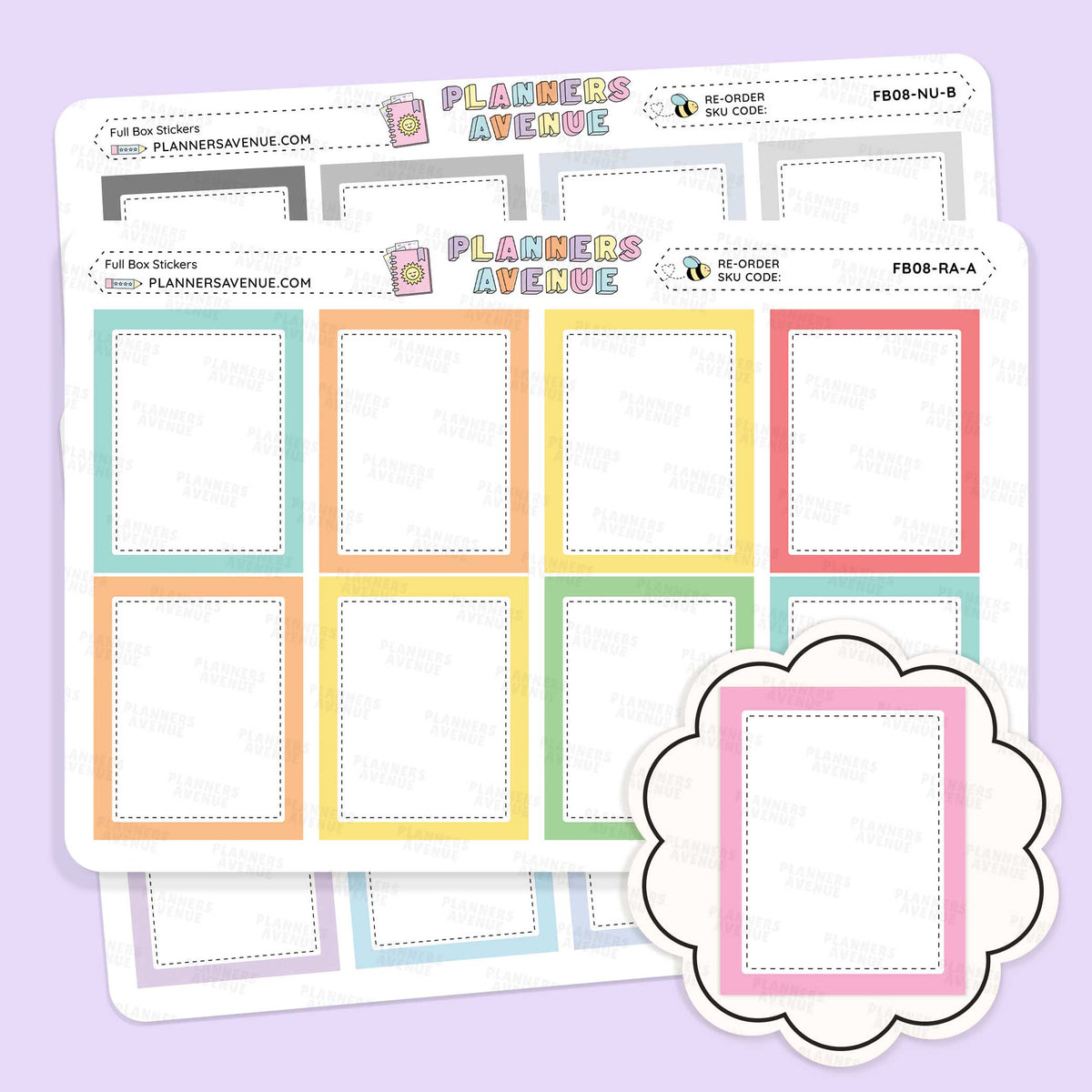 Colourful Full Box Planner Stickers