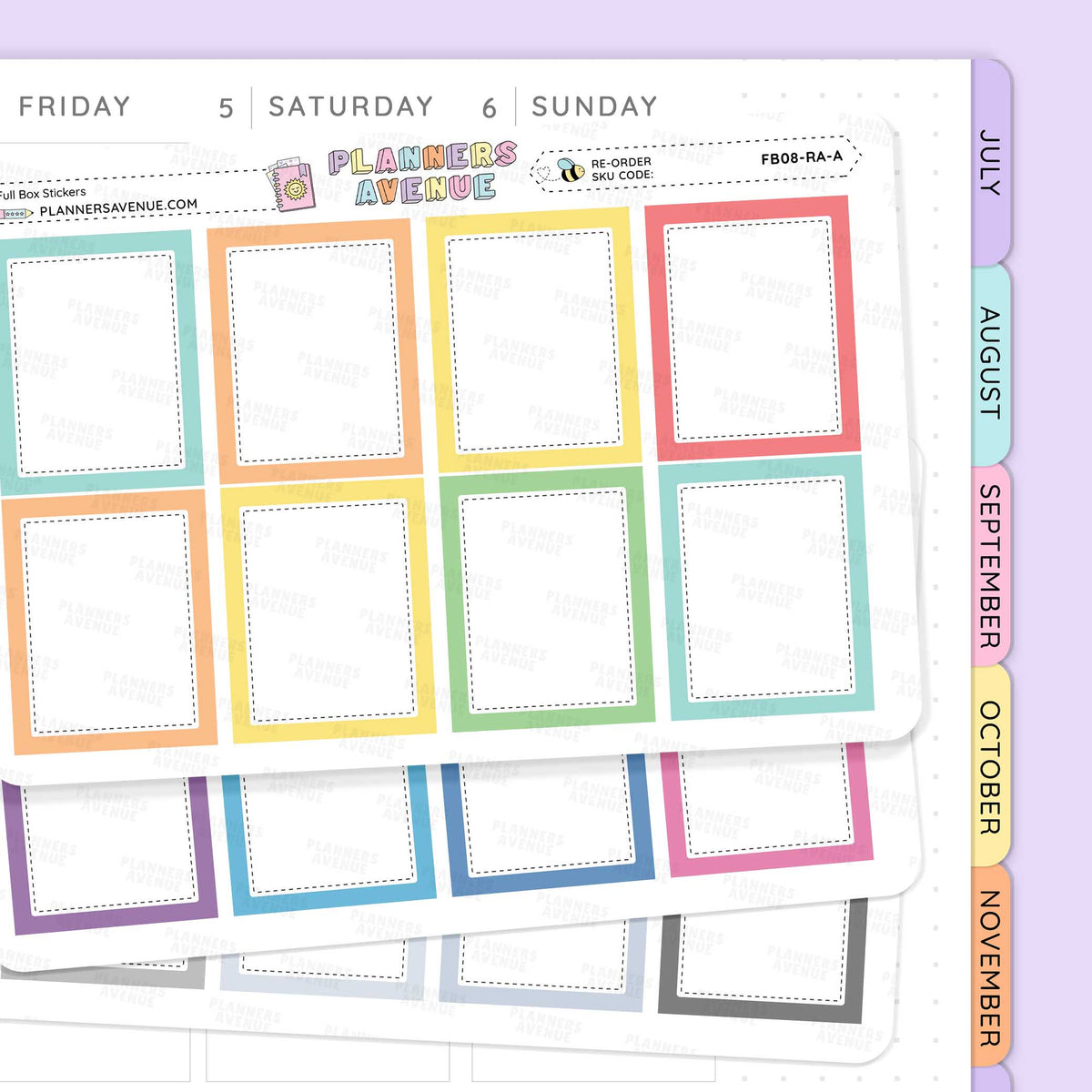 Colourful Full Box Planner Stickers