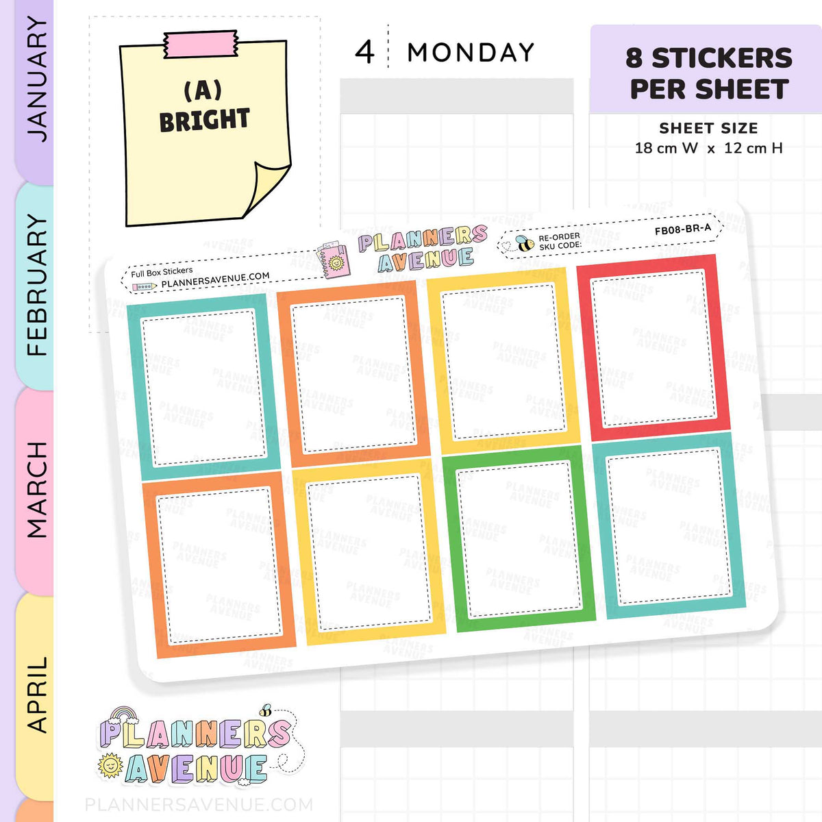 Colourful Full Box Planner Stickers
