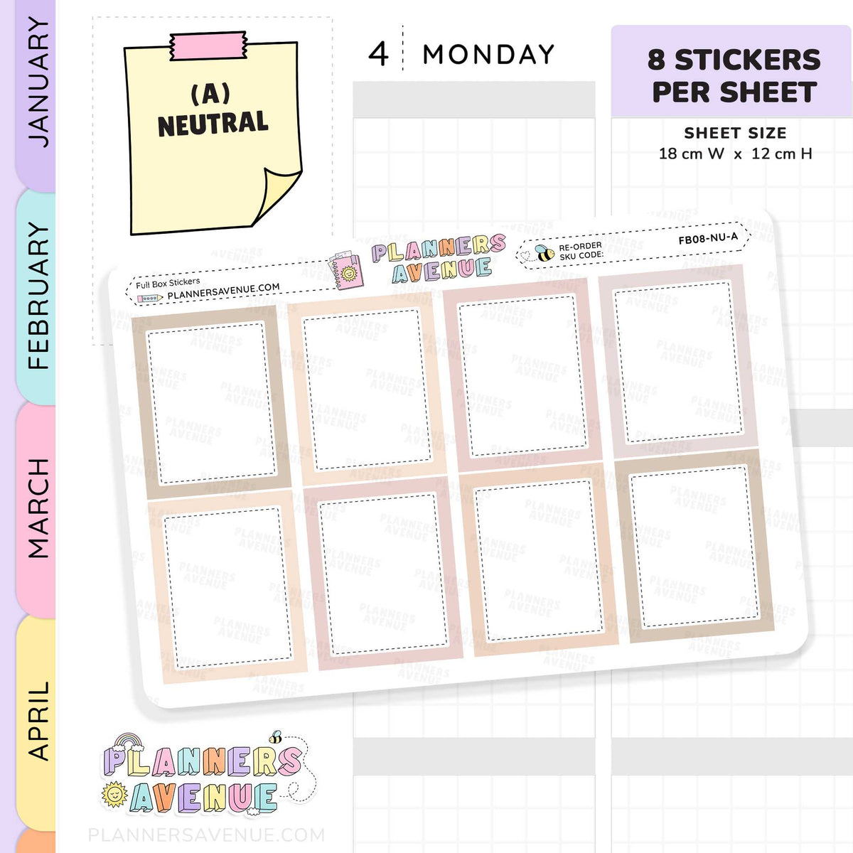 Colourful Full Box Planner Stickers