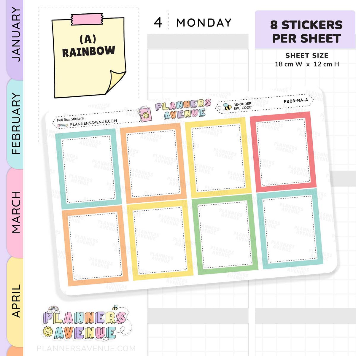 Colourful Full Box Planner Stickers