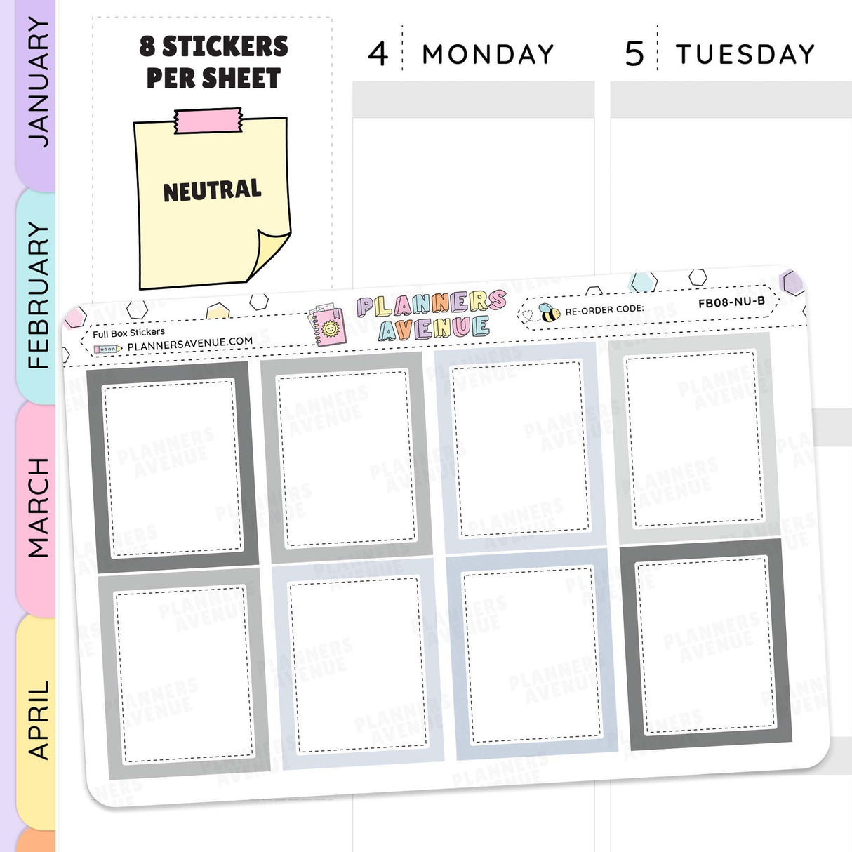 Colourful Full Box Planner Stickers