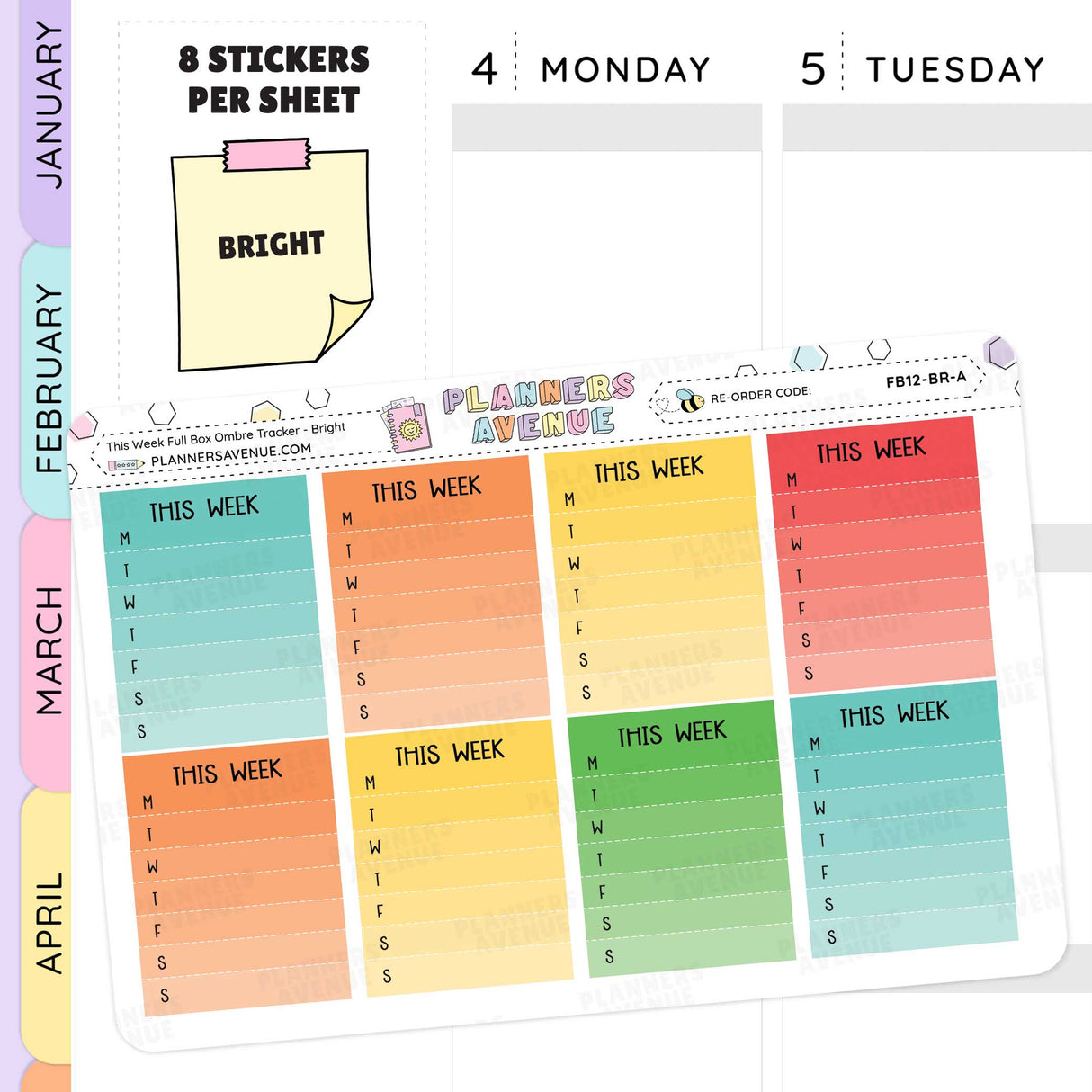 This Week Ombre Full Box Sidebar Stickers