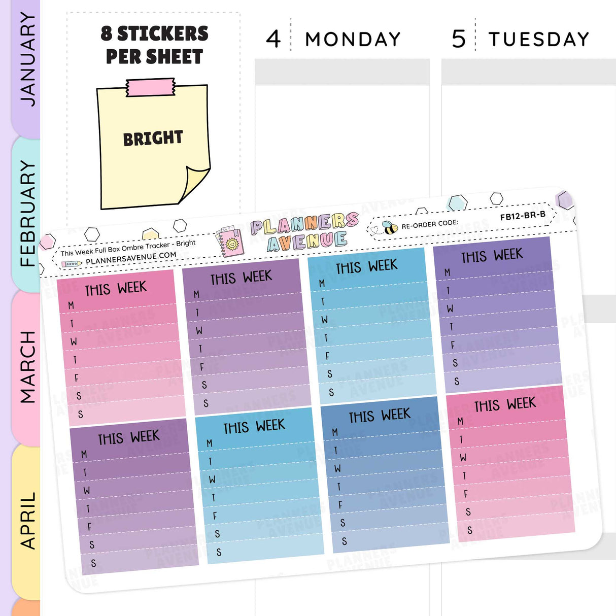 This Week Ombre Full Box Sidebar Stickers