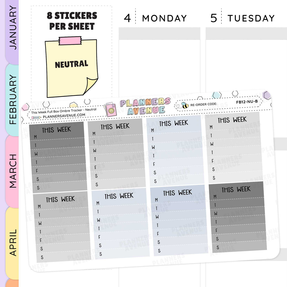 This Week Ombre Full Box Sidebar Stickers