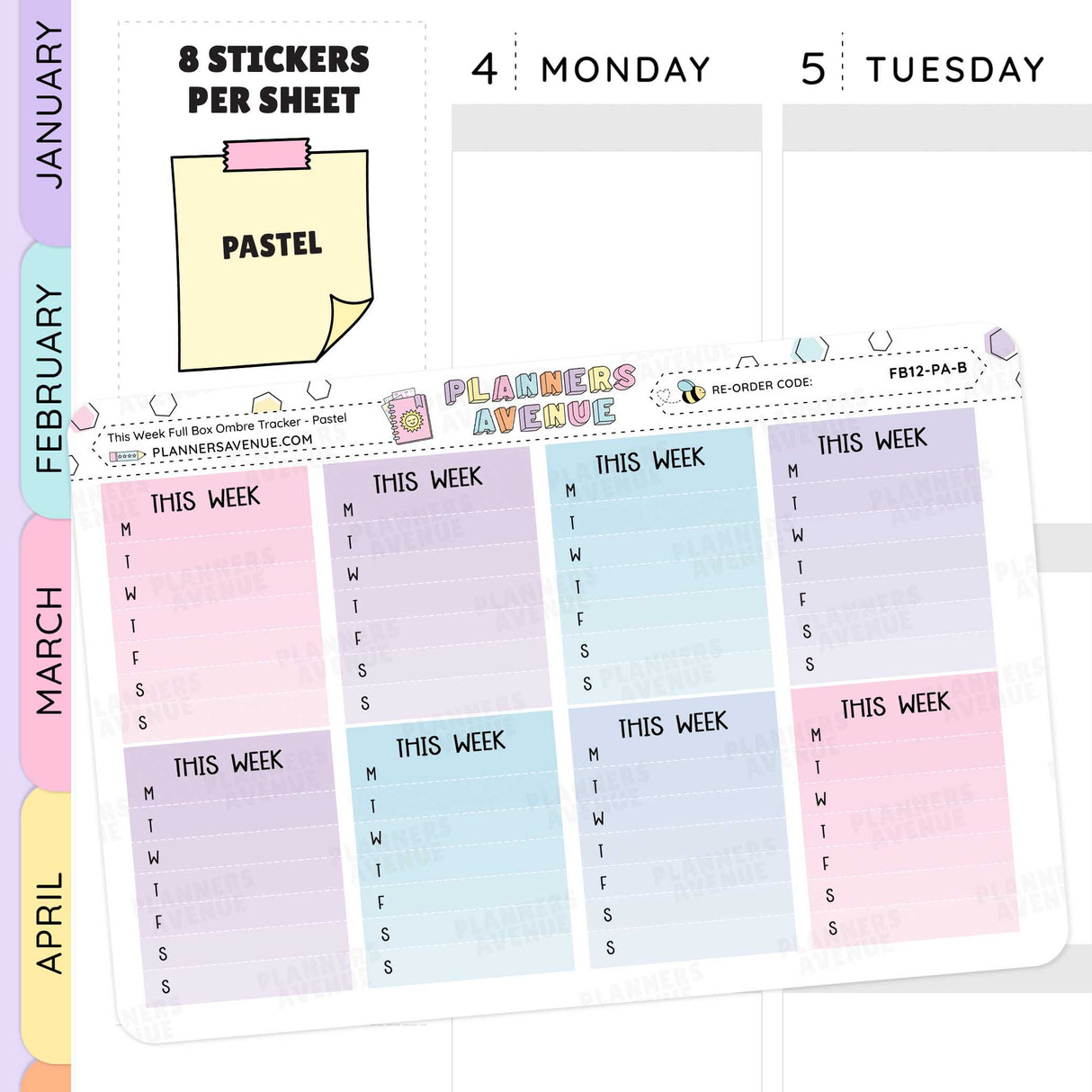 This Week Ombre Full Box Sidebar Stickers