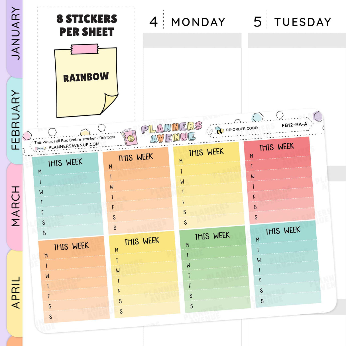 This Week Ombre Full Box Sidebar Stickers