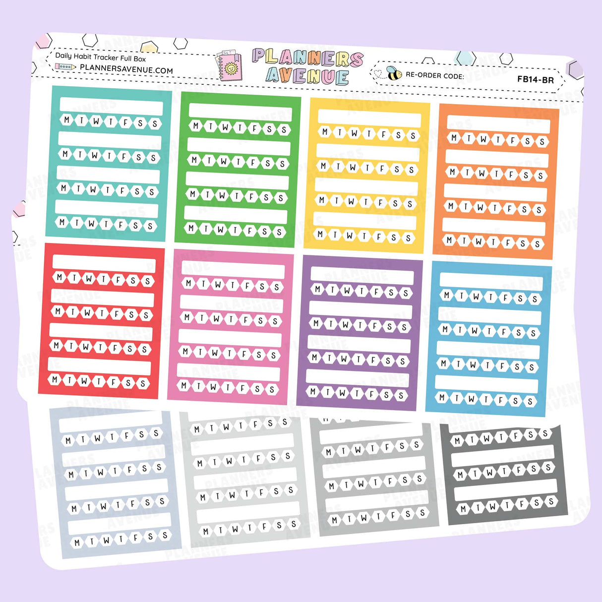 Weekly Habit Tracker Stickers with daily tracking