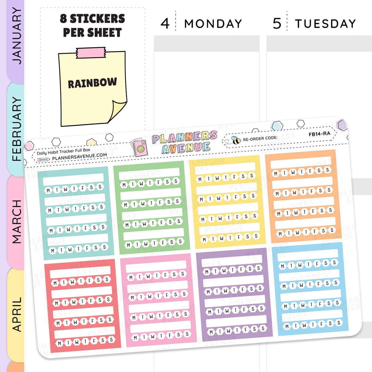 Weekly Habit Tracker Stickers