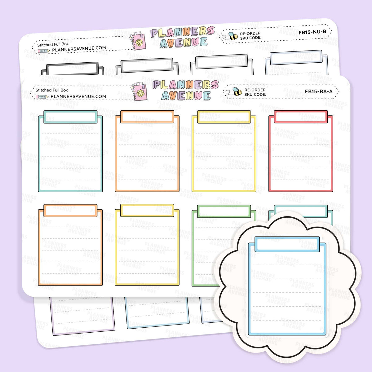 Stitched Full Box Planner Stickers