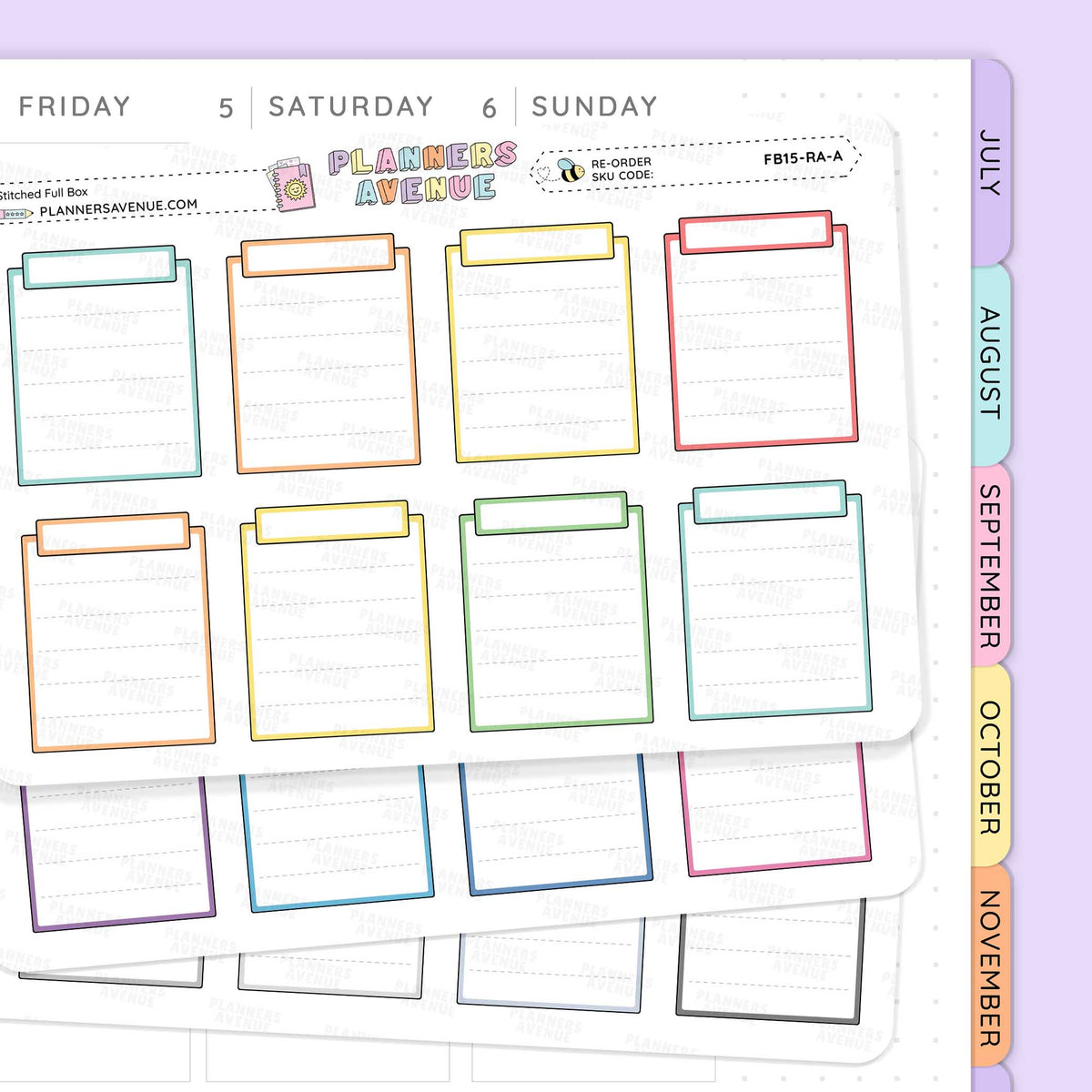 Stitched Full Box Planner Stickers