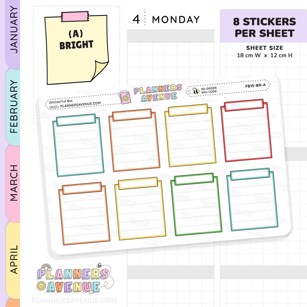 Stitched Full Box Planner Stickers