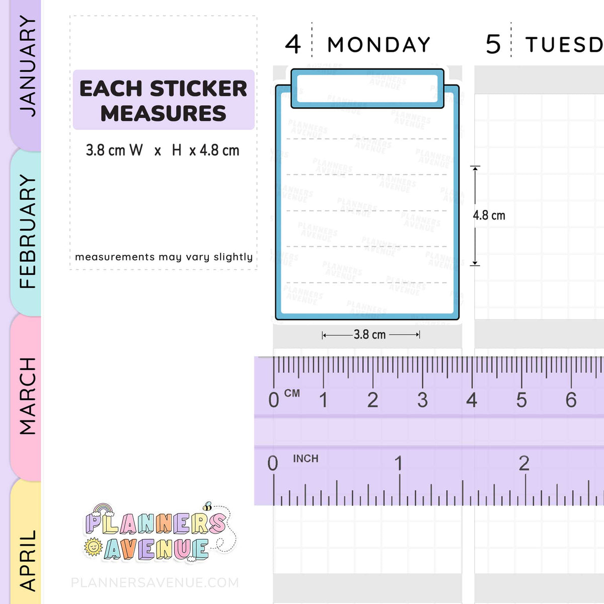 Stitched Full Box Planner Stickers