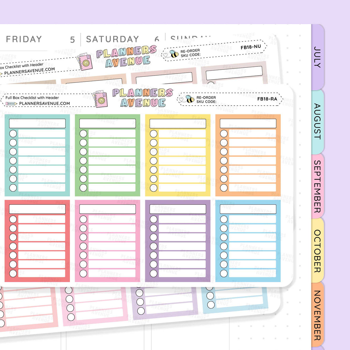 Full Box Checklist With Header Stickers