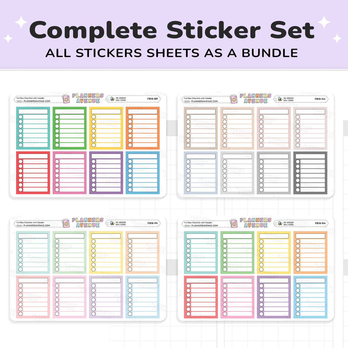 Full Box Checklist With Header Stickers