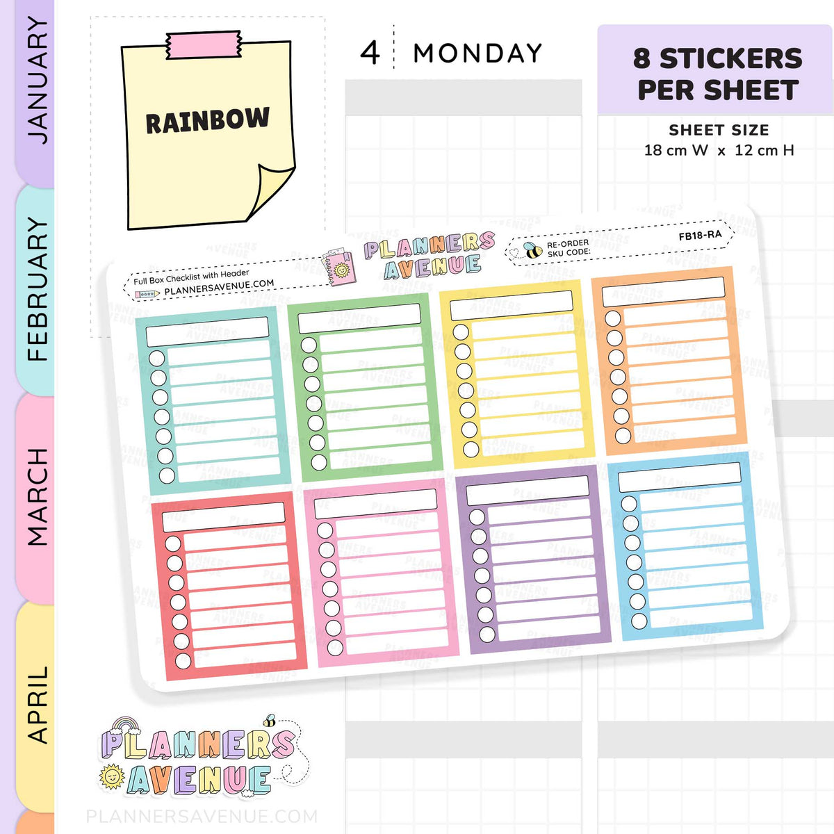 Full Box Checklist With Header Stickers