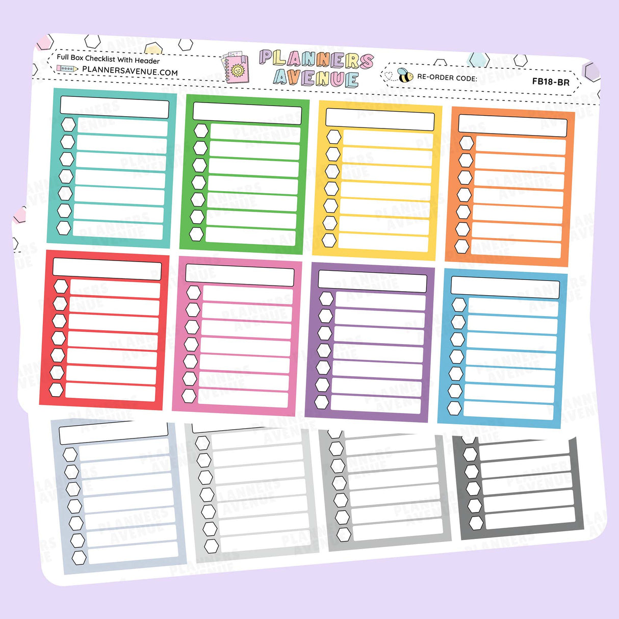 Full Box Checklist With Header Stickers